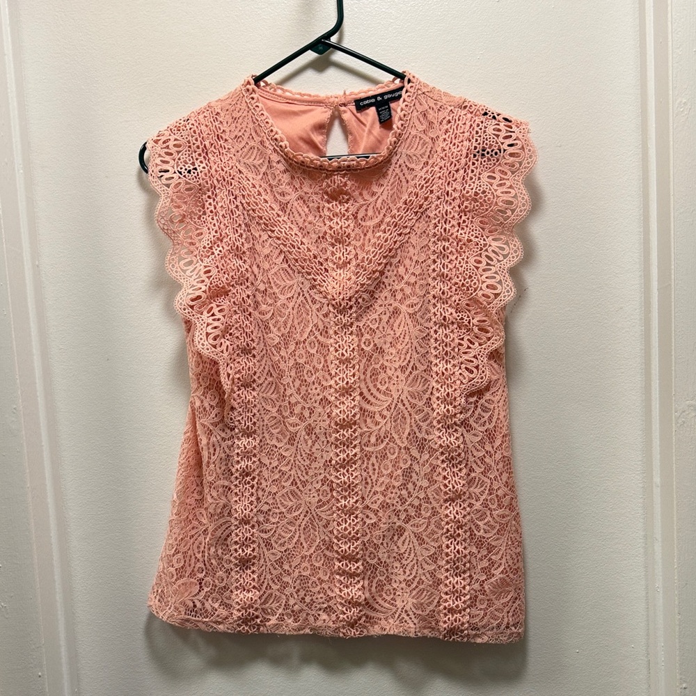 Lace Sleeveless Top - Pink